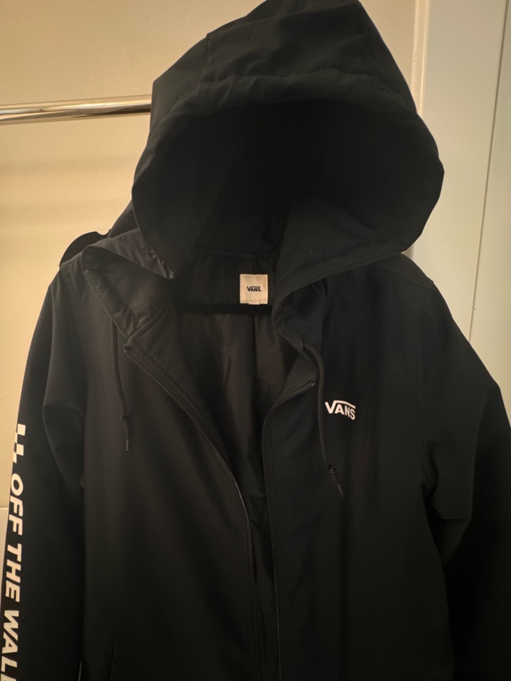 Vans Black Long Hooded Puffer Coat - Picture 8 of 11